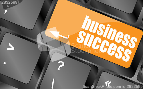 Image of business success button on computer keyboard key