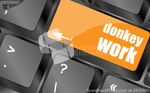 Image of donkey work button on computer keyboard key