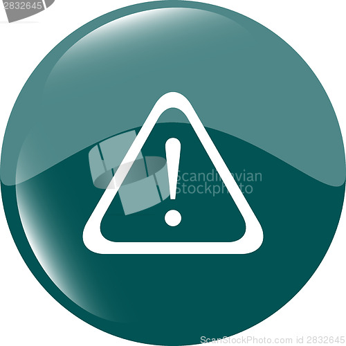 Image of Attention sign icon. Exclamation mark. Hazard warning symbol. Modern UI website button