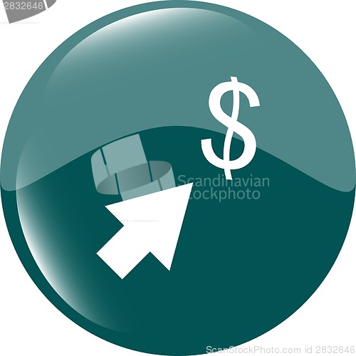 Image of us dollar circle glossy web icon isolated on white background