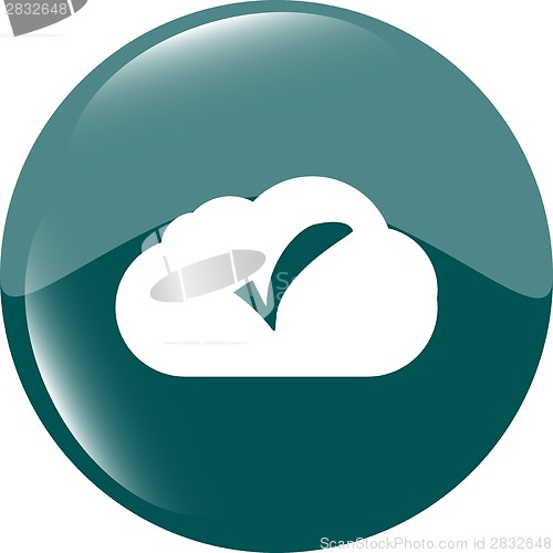 Image of speech bubbles cloud with check mark web icon