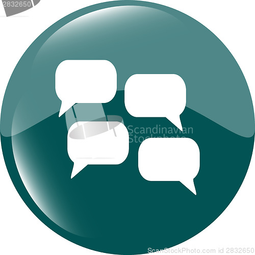 Image of abstract cloud set icon. speech bubbles, symbol. Round button