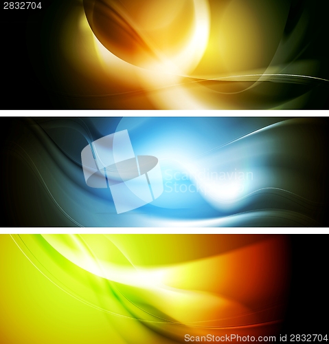 Image of Bright wavy background. Gradient mesh