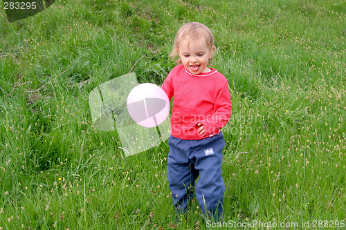 Image of Baby and balloons