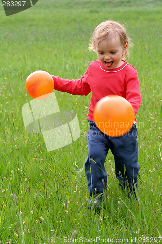 Image of Baby and balloons