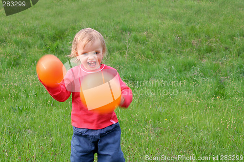 Image of Baby and balloons