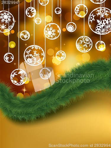 Image of Elegant golden christmas background. EPS 8