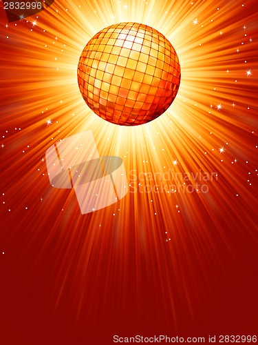 Image of Sparkling orange red disco ball. EPS 8