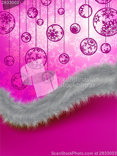 Image of Christmas Card with baubles. EPS 8