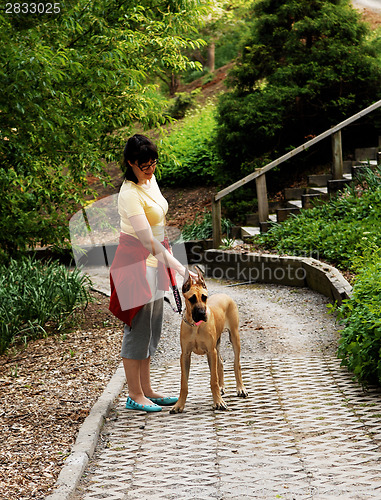 Image of Woman with her dog.