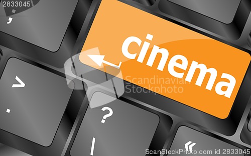 Image of Business concept: Cinema key on the computer keyboard