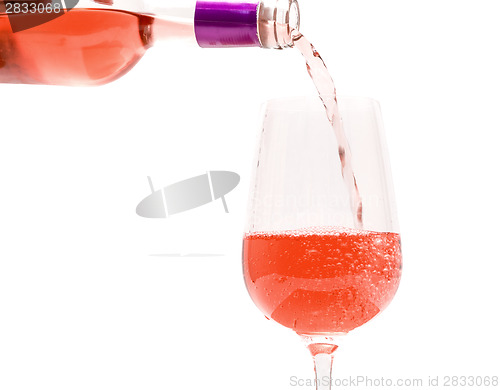 Image of Pink Wine Pouring into Glass