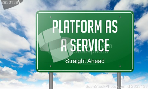 Image of Platform as a Service on Green Highway Signpost.