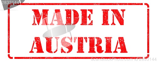 Image of Made in Austria - Red Rubber Stamp.