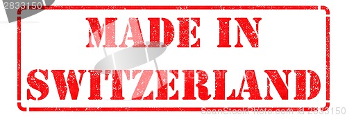 Image of Made in Switzerland - Red Rubber Stamp.