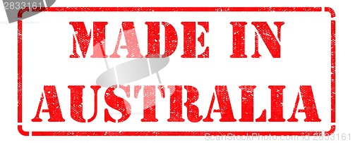 Image of Made in Australia  - Red Rubber Stamp.
