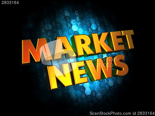 Image of Market News - Gold 3D Words.