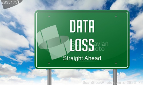 Image of Data Loss on Green Highway Signpost.