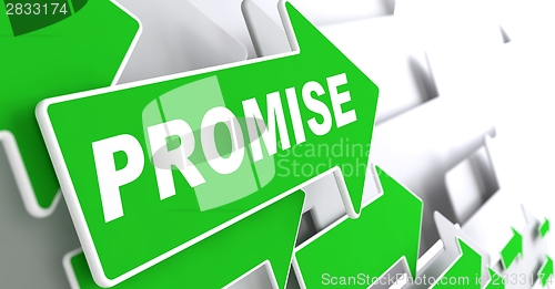 Image of Promise on Green Direction Arrow Sign.