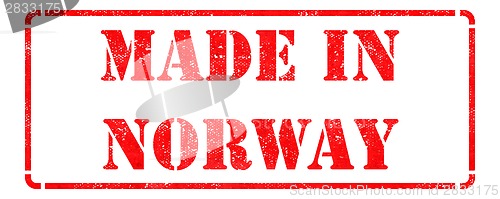 Image of Made in Norway  - Red Rubber Stamp.