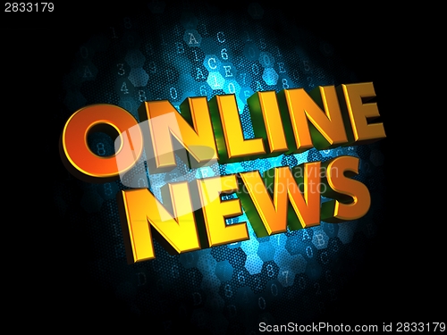 Image of Online News - Gold 3D Words.