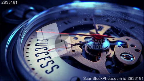 Image of Success on Pocket Watch Face. Time Concept.