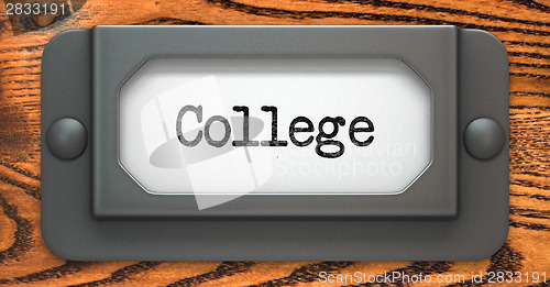 Image of College - Concept on Label Holder.