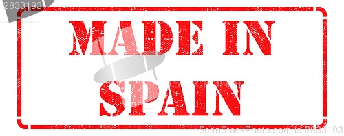 Image of Made in Spain - Red Rubber Stamp.