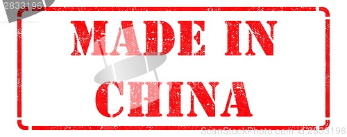 Image of Made in China - Red Rubber Stamp.