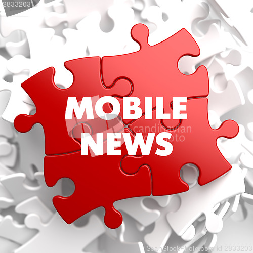 Image of Mobile News on Red Puzzle.