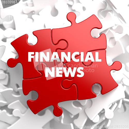 Image of Financial News on Red Puzzle.