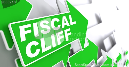 Image of Fiscal Cliff on Green Direction Arrow Sign.