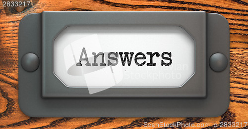 Image of Answers - Concept on Label Holder.