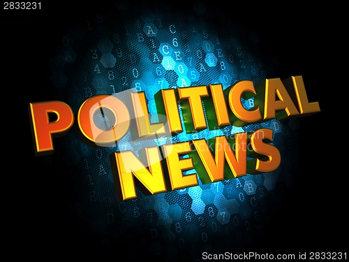Image of Political News - Gold 3D Words.
