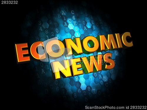 Image of Economic News - Gold 3D Words.