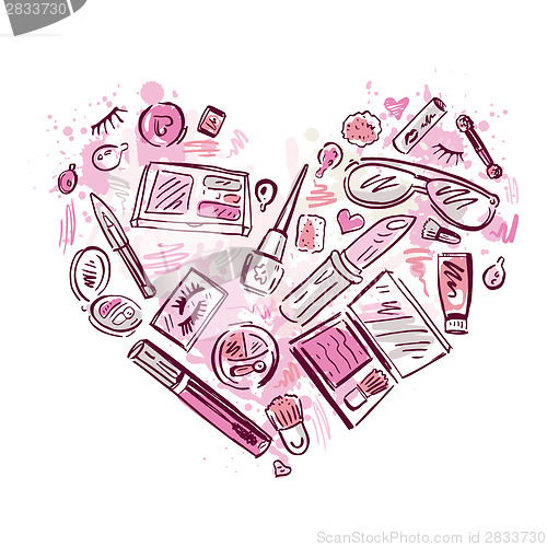 Image of Heart of Makeup products set.