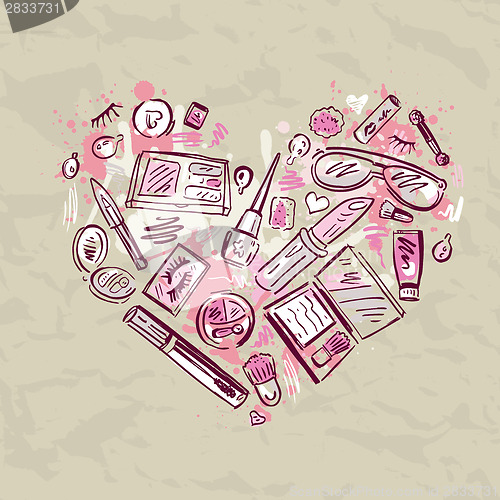 Image of Heart of Makeup products set.