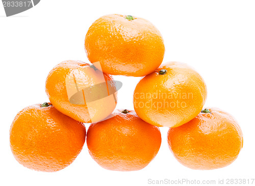 Image of Stacked Fresh Mandarin Isolated On White Background.