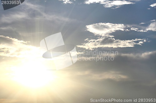 Image of Beautiful sky with sunlight 