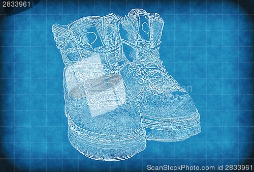 Image of Shoes on a blue vintage background