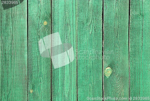 Image of Texture of wooden green fence