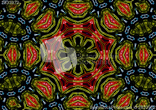 Image of Abstract color pattern on black
