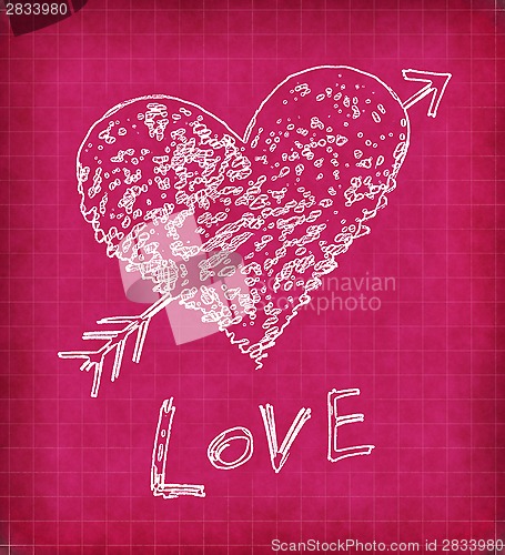 Image of Pink background with white abstract heart