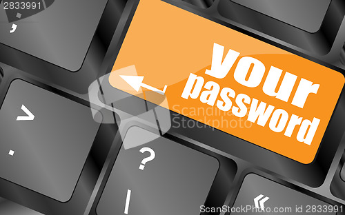 Image of your password button on keyboard - security concept