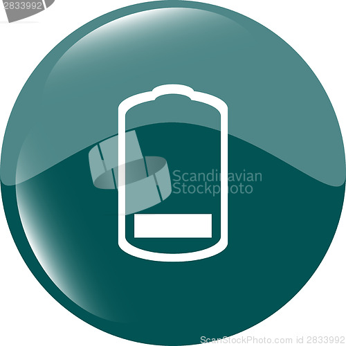 Image of Battery low level sign icon. Electricity symbol. Modern UI website button