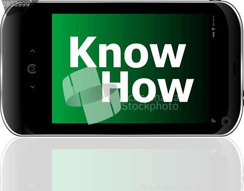 Image of smart phone with know how word