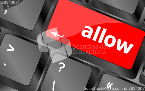 Image of allow words concept with key on keyboard