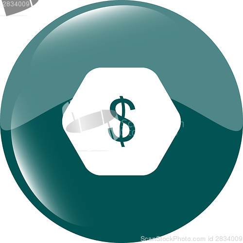 Image of web icon cloud with dollars money sign