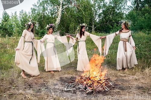 Image of Beautiful women in traditional dresses