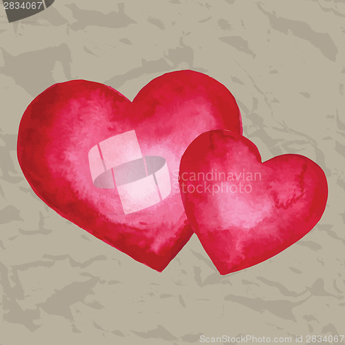 Image of Watercolor heart. Design element.